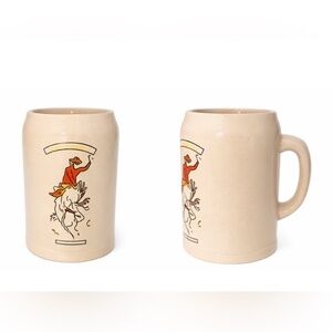 Vintage GERZ Beer Stein Mug – W. Germany – Shape Stampede Cowboy – 0.5L